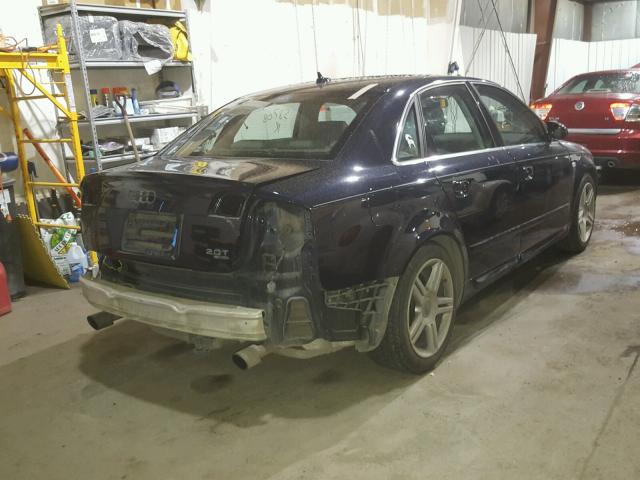 WAUDF78E68A076625 - 2008 AUDI A4 2.0T QU BLUE photo 4