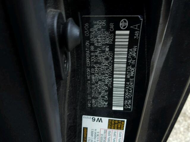 JTKDE177060129031 - 2006 TOYOTA SCION TC 黑色 照片 10