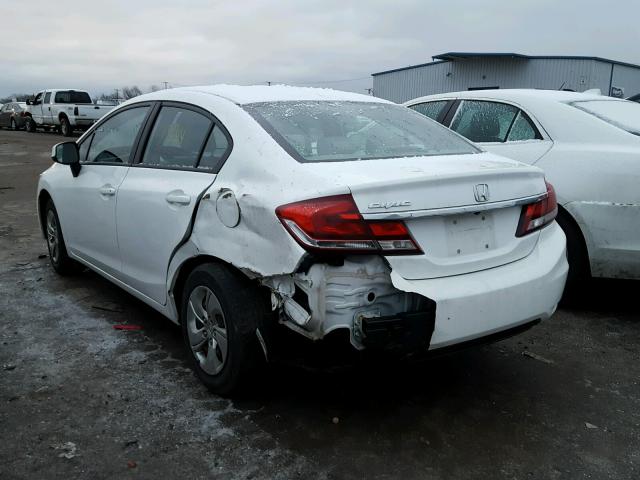 19XFB2F57DE039863 - 2013 HONDA CIVIC LX WHITE photo 3