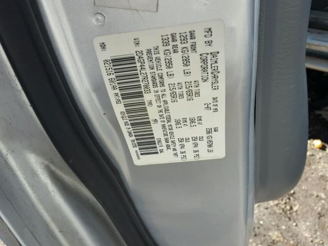 2D4GP44L27R270033 - 2007 DODGE GRAND CARA SILVER photo 10