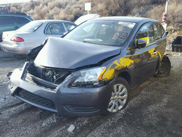 3N1AB7AP7EY256672 - 2014 NISSAN SENTRA S BROWN photo 2