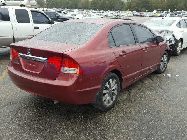 1HGFA16899L000151 - 2009 HONDA CIVIC EX BURGUNDY photo 4