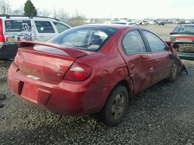 1B3ES56C25D119846 - 2005 DODGE NEON SXT MAROON photo 4