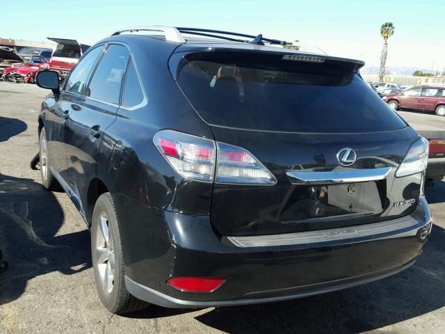 2T2ZK1BAXCC078336 - 2012 LEXUS RX 350 BLACK photo 3