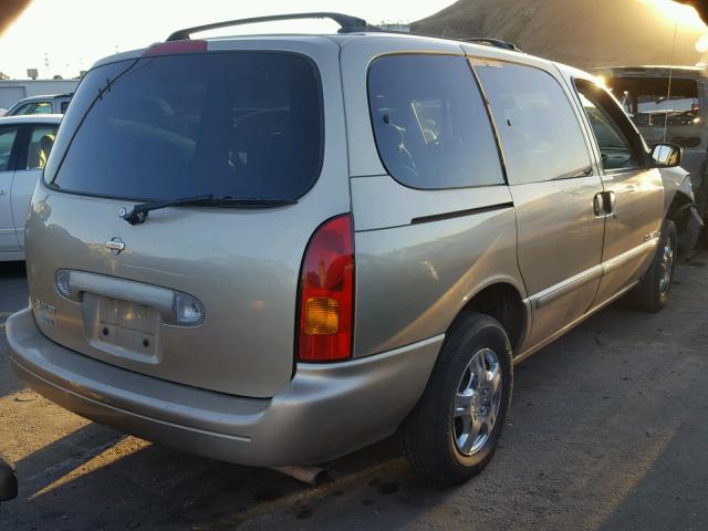 4N2XN11T1XD813958 - 1999 NISSAN QUEST SE TAN photo 4