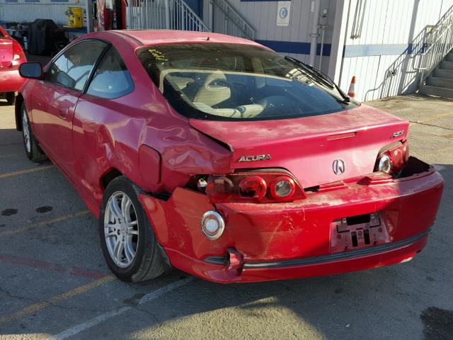 JH4DC54845S018226 - 2005 ACURA RSX RED photo 3