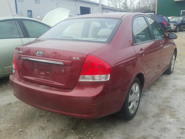 KNAFE121875419764 - 2007 KIA SPECTRA EX MAROON photo 4