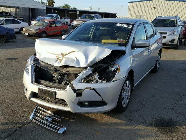 3N1AB7AP3EL694974 - 2014 NISSAN SENTRA S SILVER photo 2