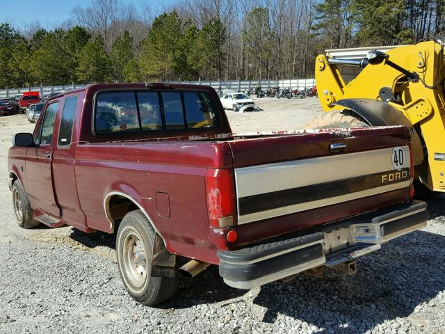 1FTEX15H3SKA28288 - 1995 FORD F150 MAROON photo 3