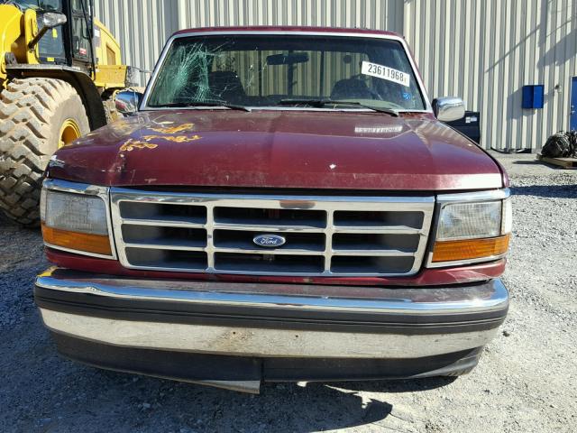 1FTEX15H3SKA28288 - 1995 FORD F150 MAROON photo 9