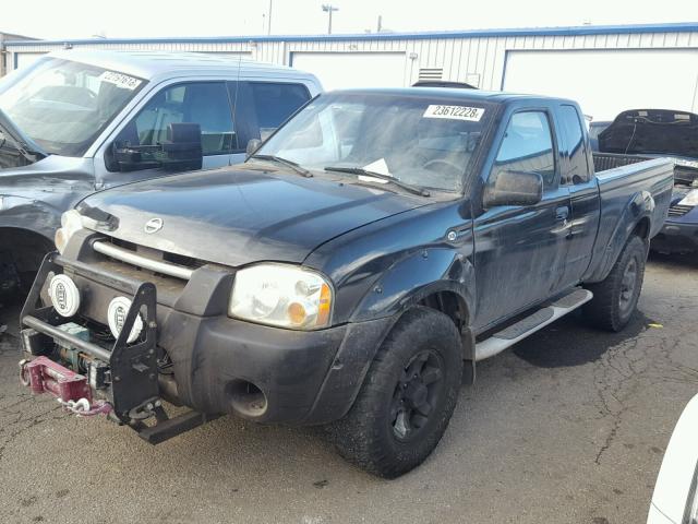 1N6ED26Y02C369121 - 2002 NISSAN FRONTIER K BLACK photo 2