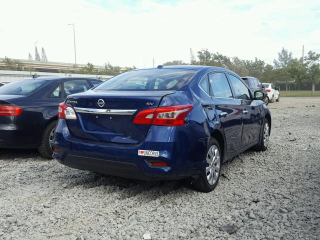 3N1AB7AP4GY244305 - 2016 NISSAN SENTRA S BLUE photo 4