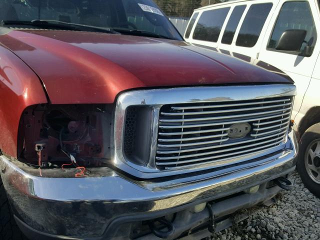 1FTNW21P94EA05797 - 2004 FORD F250 SUPER MAROON photo 9