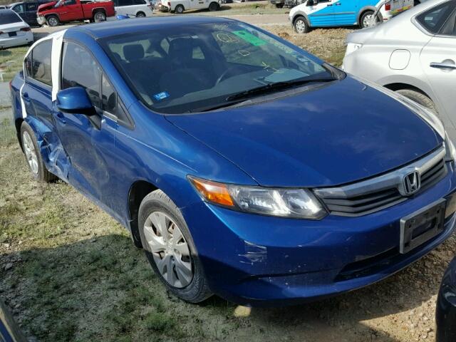 2HGFB2F5XCH535681 - 2012 HONDA CIVIC LX BLUE photo 1