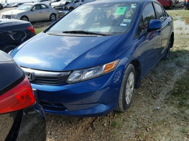 2HGFB2F5XCH535681 - 2012 HONDA CIVIC LX BLUE photo 2