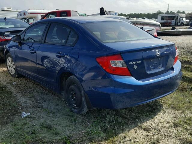 2HGFB2F5XCH535681 - 2012 HONDA CIVIC LX BLUE photo 3