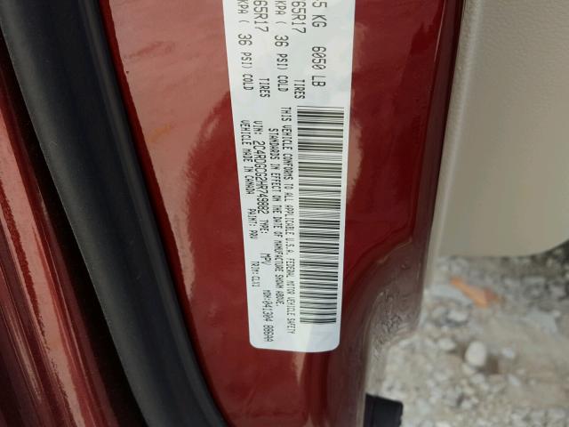 2C4RDGCG2HR749882 - 2017 DODGE GRAND CARA RED photo 10