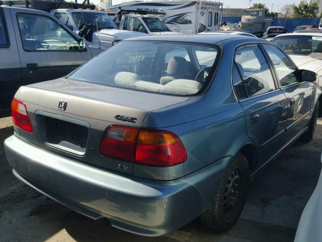 2HGEJ6670XH582960 - 1999 HONDA CIVIC LX BLUE photo 4