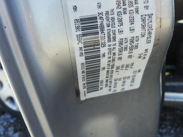 3C4FY48B04T331329 - 2004 CHRYSLER PT CRUISER SILVER photo 10