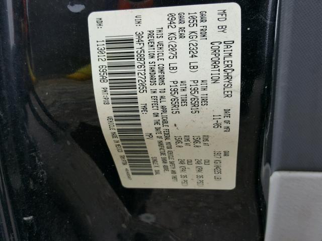 3A4FY58B76T272055 - 2006 CHRYSLER PT CRUISER BLACK photo 10