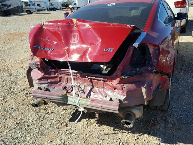 1HGCS2B84AA001266 - 2010 HONDA ACCORD EXL RED photo 9