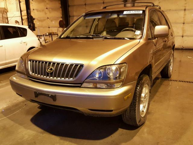 JT6HF10U4X0038827 - 1999 LEXUS RX 300 GOLD photo 2