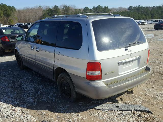 KNDUP131556614392 - 2005 KIA SEDONA EX SILVER photo 3