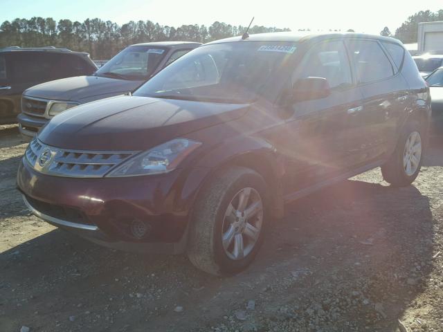 JN8AZ08T87W508396 - 2007 NISSAN MURANO SL MAROON photo 2