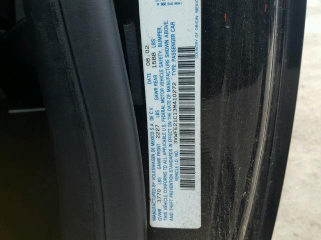 3VWFE21C13M410272 - 2003 VOLKSWAGEN NEW BEETLE 黑色 照片 10