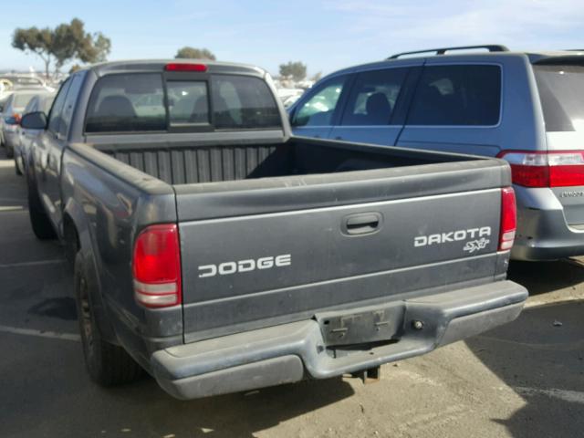 1D7GL12K94S524385 - 2004 DODGE DAKOTA SXT GRAY photo 3