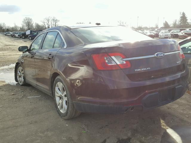 1FAHP2EW8CG111193 - 2012 FORD TAURUS SEL BURGUNDY photo 3