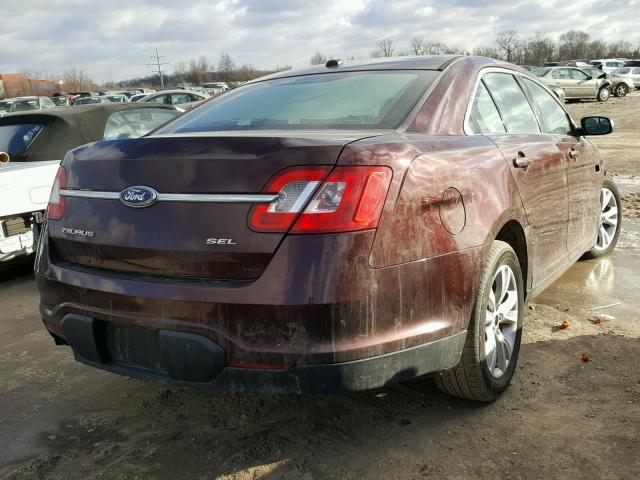 1FAHP2EW8CG111193 - 2012 FORD TAURUS SEL BURGUNDY photo 4