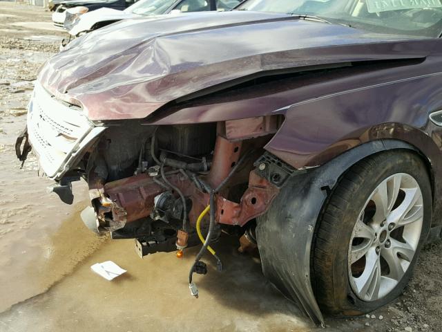 1FAHP2EW8CG111193 - 2012 FORD TAURUS SEL BURGUNDY photo 9