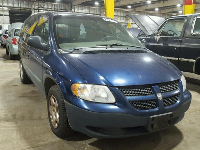 1B4GP15B22B609573 - 2002 DODGE CARAVAN EC BLUE photo 1