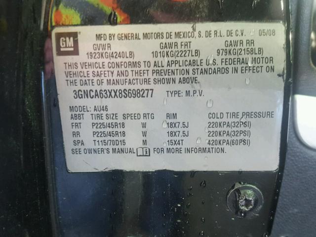 3GNDA73X98S647041 - 2008 CHEVROLET HHR SS 黑色 照片 10