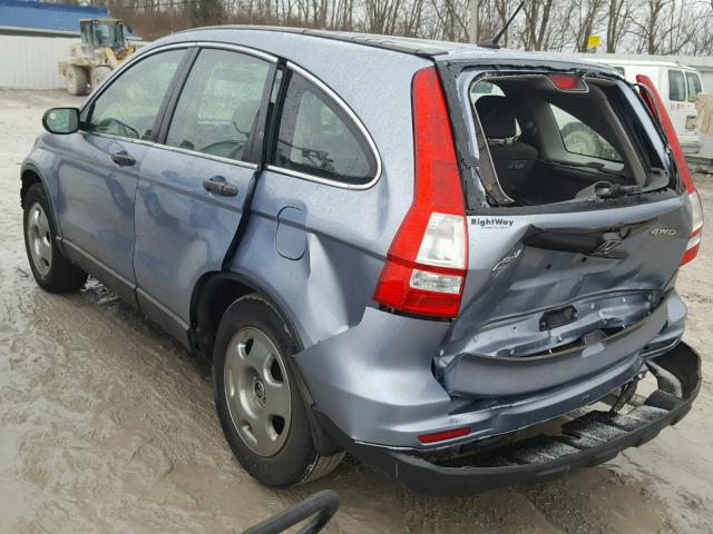 5J6RE4H36AL027647 - 2010 HONDA CR-V LX BLUE photo 3