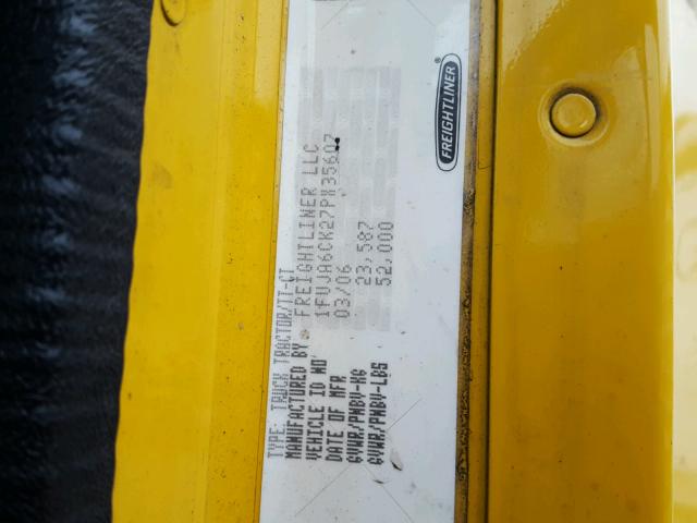 1FUJA6CK27PX35607 - 2007 FREIGHTLINER CONVENTION YELLOW photo 10