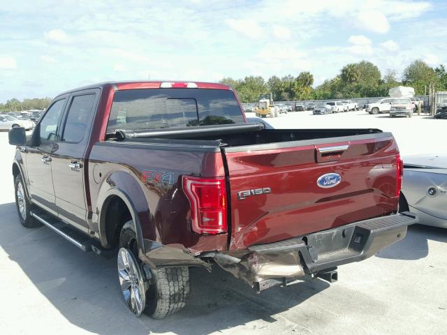 1FTEW1EG3GFA10741 - 2016 FORD F150 SUPER MAROON photo 3