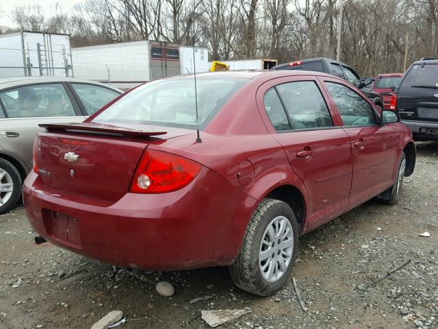 1G1AT58H597106993 - 2009 CHEVROLET COBALT LT RED photo 4