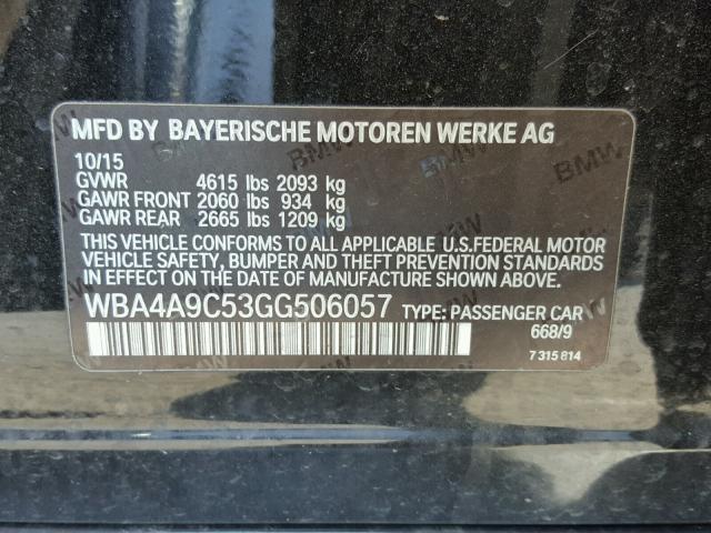 WBA4A9C53GG506057 - 2016 BMW 428 I BLACK photo 10