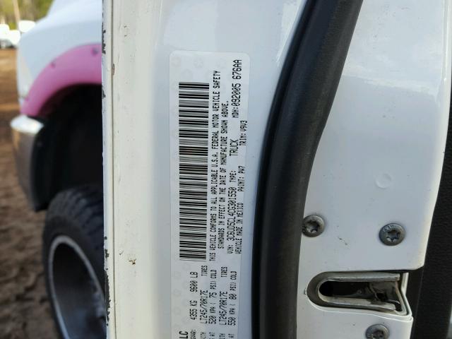 3C6UD5CL4CG301550 - 2012 DODGE RAM 2500 S WHITE photo 10