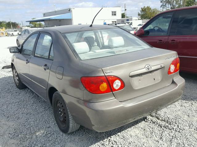 2T1BR32E83C031189 - 2003 TOYOTA COROLLA CE BEIGE photo 3