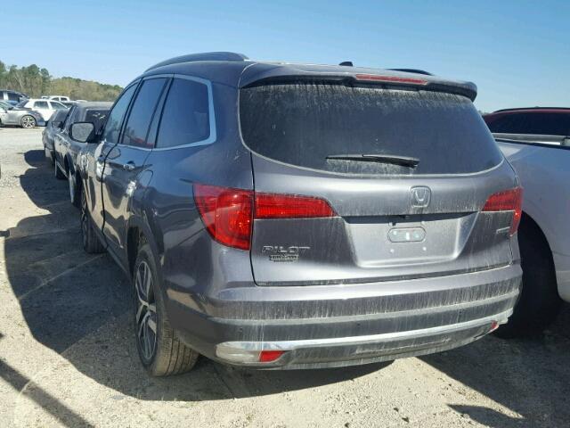 5FNYF5H94HB016796 - 2017 HONDA PILOT GRAY photo 3