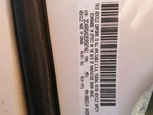 2C4RRGAG9DR507461 - 2013 RAM TRADESMAN WHITE photo 10