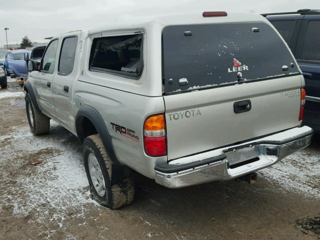 5TEHN72N54Z445152 - 2004 TOYOTA TACOMA DOU SILVER photo 3