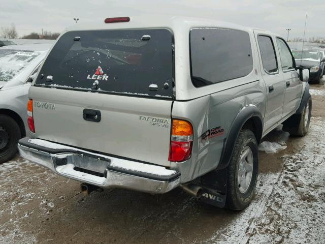 5TEHN72N54Z445152 - 2004 TOYOTA TACOMA DOU SILVER photo 4