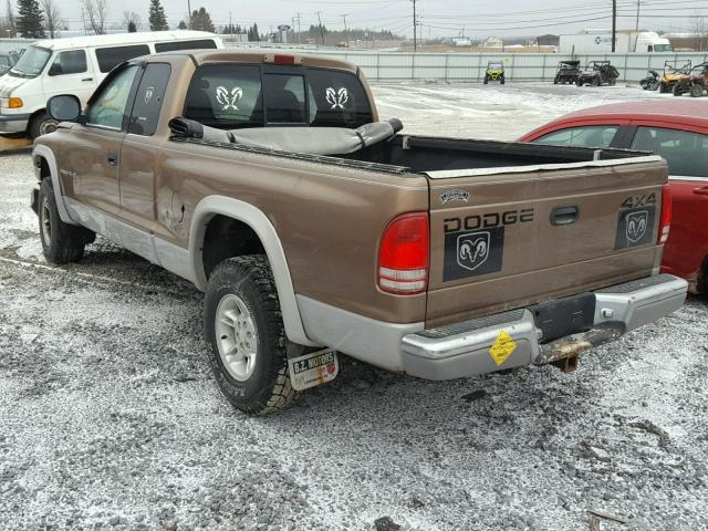 1B7GG22N6YS706257 - 2000 DODGE DAKOTA BROWN photo 3