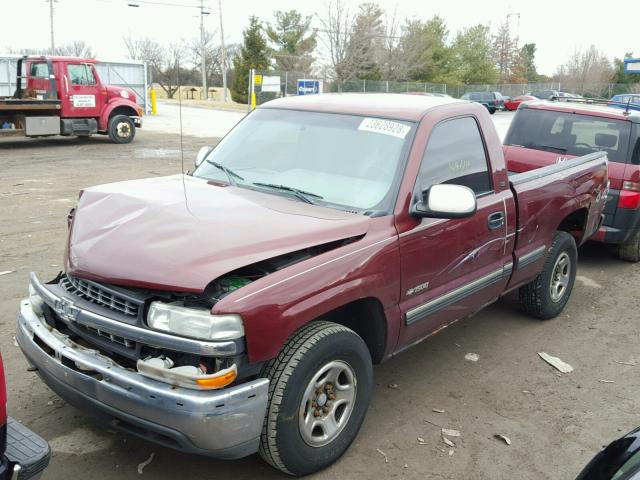 1GCEK14W1YZ199894 - 2000 CHEVROLET SILVERADO BURGUNDY photo 2