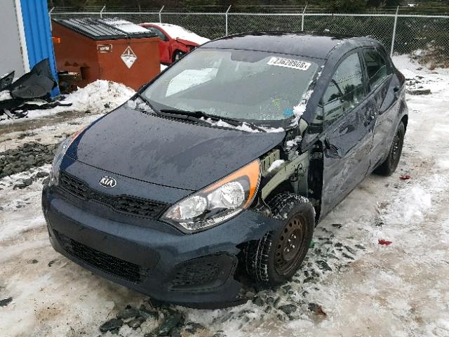 KNADM5A38E6956307 - 2014 KIA RIO LX BLUE photo 2