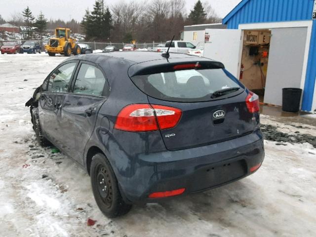 KNADM5A38E6956307 - 2014 KIA RIO LX BLUE photo 3